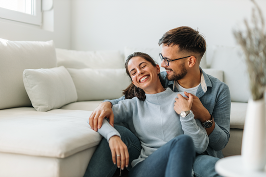 A happy couple on a fertility journey